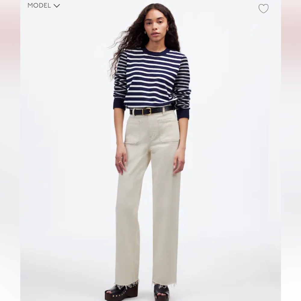 Madewell The Emmett Wide-Leg Full Length Jean: Patch Pocket Edition